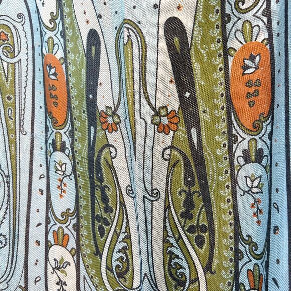 Rare ETRO Paisley Scarf Metallic Lurex Archival Collectible Olive Green Brand - Picture 3 of 6